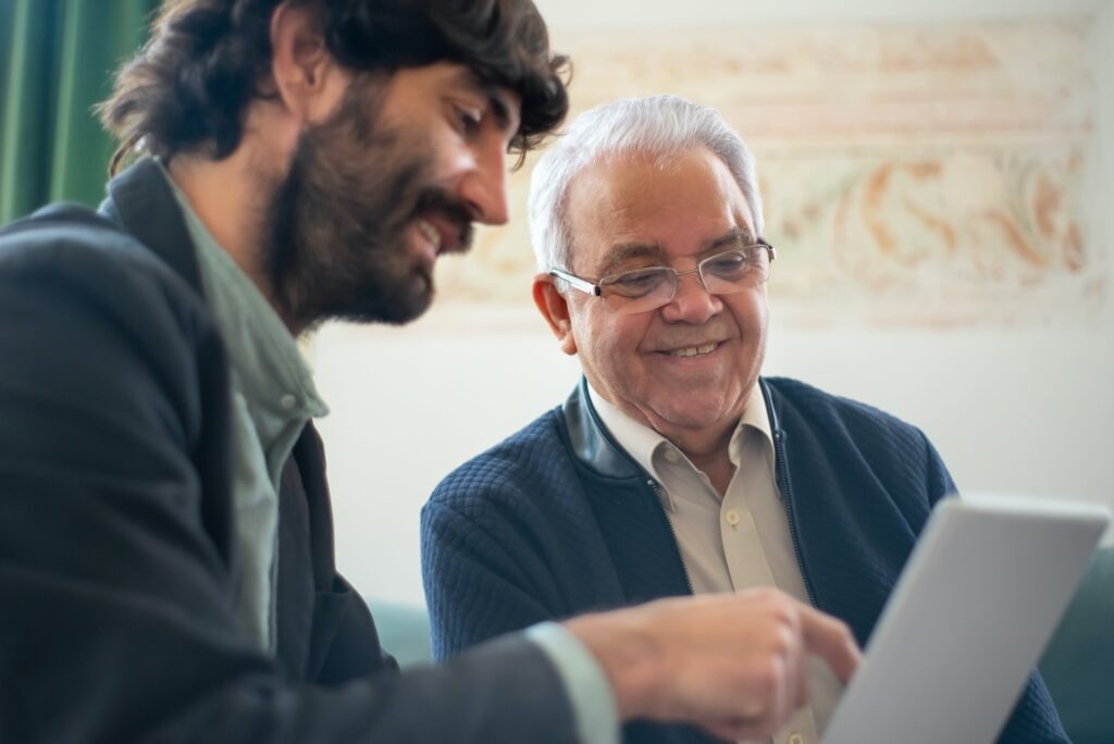 People take a look at their expenses in bookkeeping software.